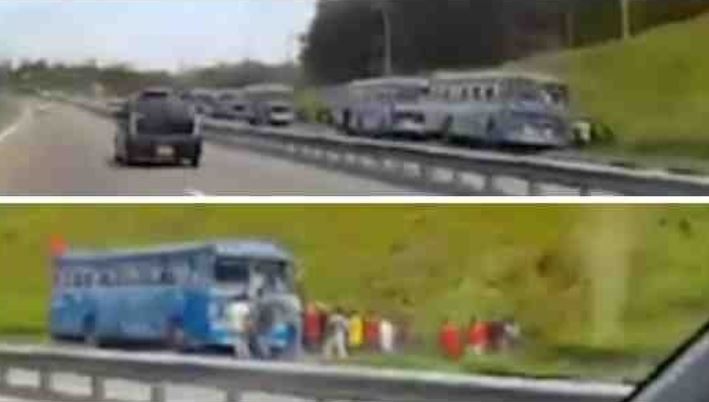 அதிவேக நெடுஞ்சாலையில் பேருந்துகளை நிறுத்திய சம்பவம் – சாரதிகளுக்கு எதிராக நடவடிக்கை அதிவேக நெடுஞ்சாலையில் பேருந்துகளை நிறுத்திய சம்பவம் – சாரதிகளுக்கு எதிராக நடவடிக்கை