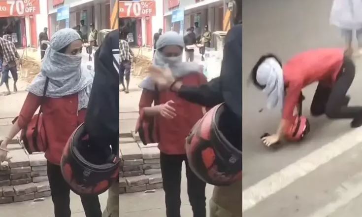 பெண் பயணி ஒருவரை நடு வீதியில் தாக்கிய வாடகை மோட்டார் சைக்கிளின் சாரதி பெண் பயணி ஒருவரை நடு வீதியில் தாக்கிய வாடகை மோட்டார் சைக்கிளின் சாரதி