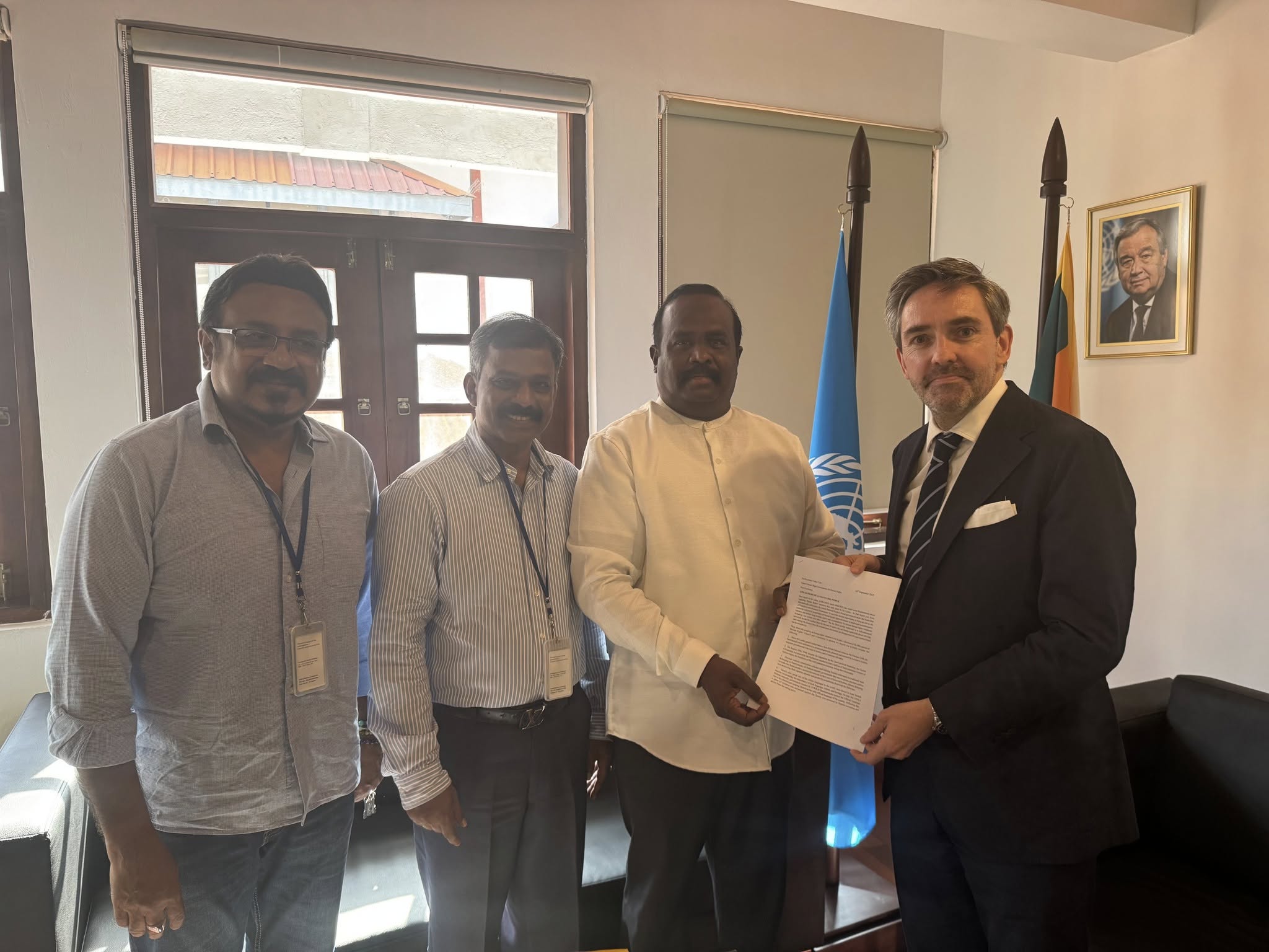 சர்வதேச நீதி கோரும் மனு ஐநா பிரதிநிதியிடம் கையளிப்பு, ரெலோ தகவல்