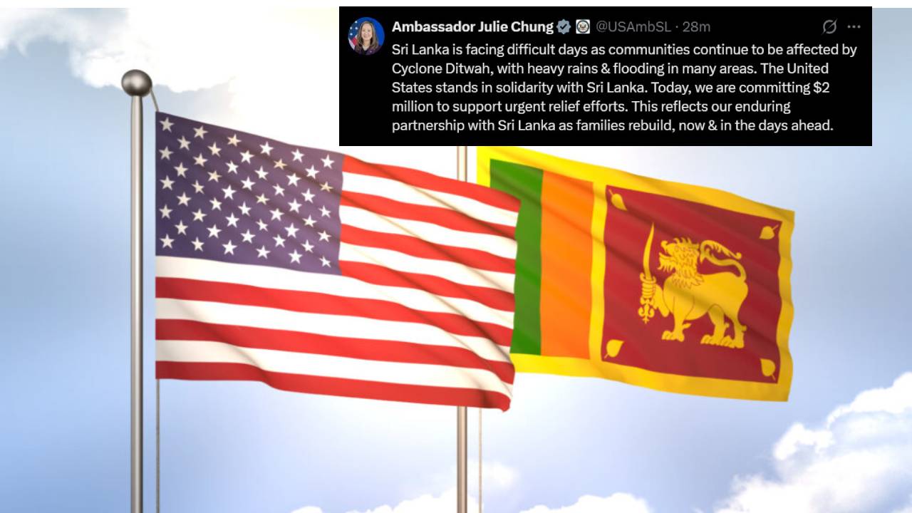 இலங்கையின் நிவாரண முயற்சிகளுக்கு  ஆதரவாக அமெரிக்கா 02 மில்லியன் டொலர்கள் ஒதுக்கீடு