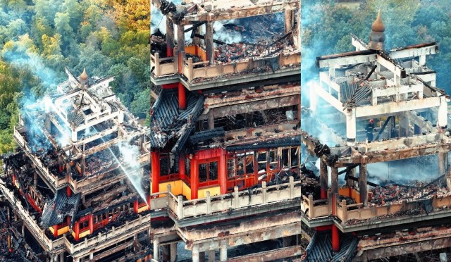 சீனாவில் உள்ள 1,500 ஆண்டுகள் பழமையான கோயிலில் தீ சீனாவில் உள்ள 1,500 ஆண்டுகள் பழமையான கோயிலில் தீ