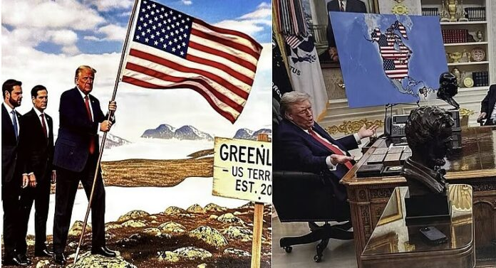 வெனிசுலா, கனடா, கிரீன்லாந்தை உள்ளடக்கிய அமெரிக்க வரைபடத்தை வெளியிட்டார் ட்ரம்ப்