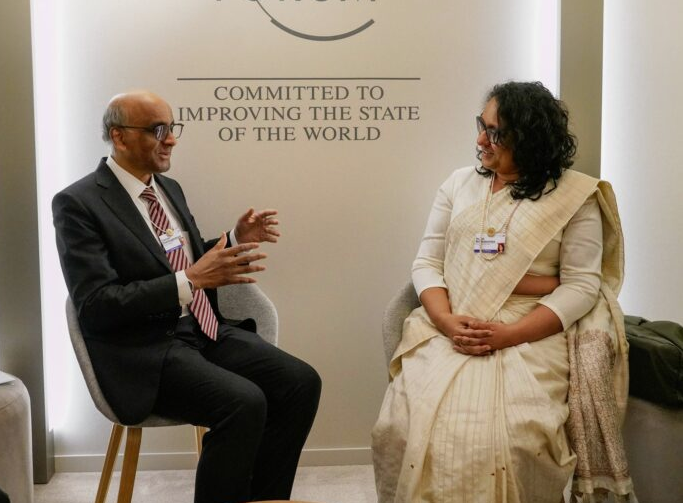 சிங்கப்பூர் ஜனாதிபதி தர்மன் சண்முகரத்தினம் – பிரதமர் ஹரிணி சுவிஸில் சந்திப்பு