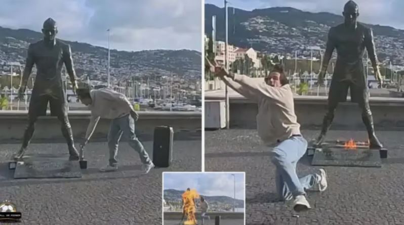 ரொனால்டோவின் சிலைக்கு தீவைத்த நபர் கைது!