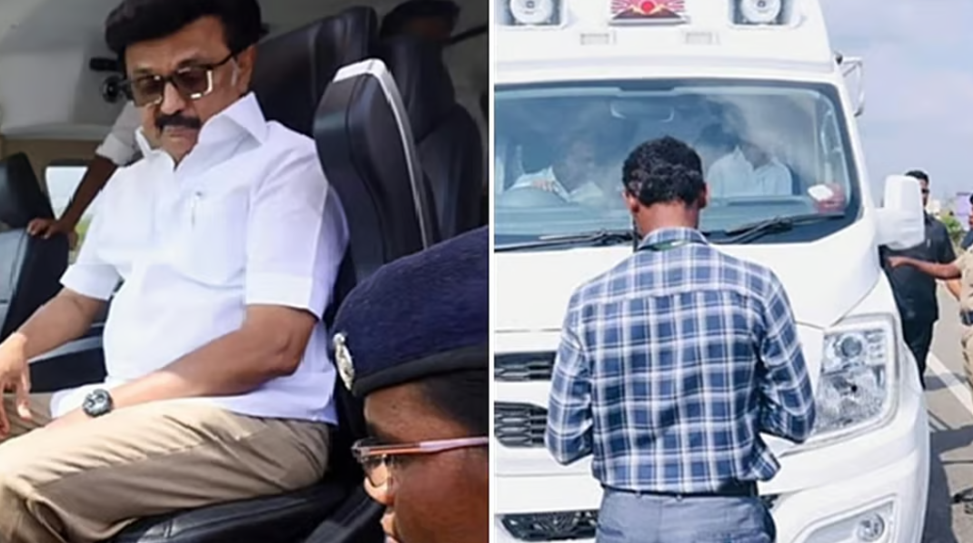 ஸ்டாலின் சென்ற வாகனத்தை சோதனைக்குட்படுத்திய தேர்தல் அதிகாரிகள்