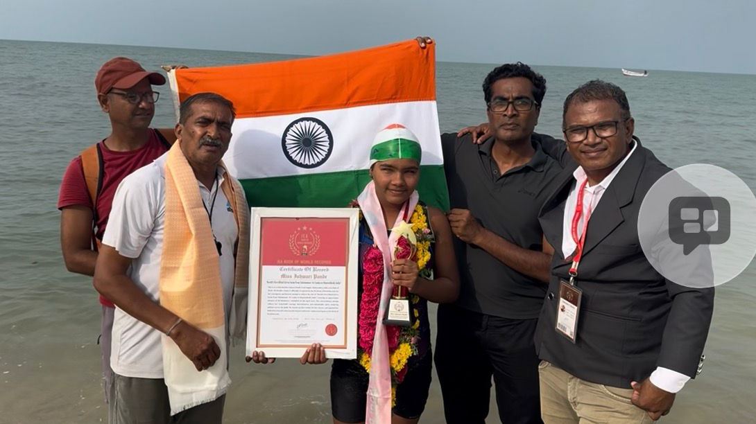 பார்வை தடையல்ல – பாக் நீரிணையை நீந்தி கடந்த மாற்றுத்திறனாளி